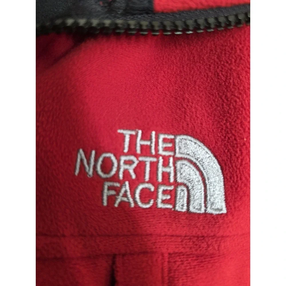 The North Face Jacket Mens Small Red‎ Black Fleece Full Zip Outdoor Hiking